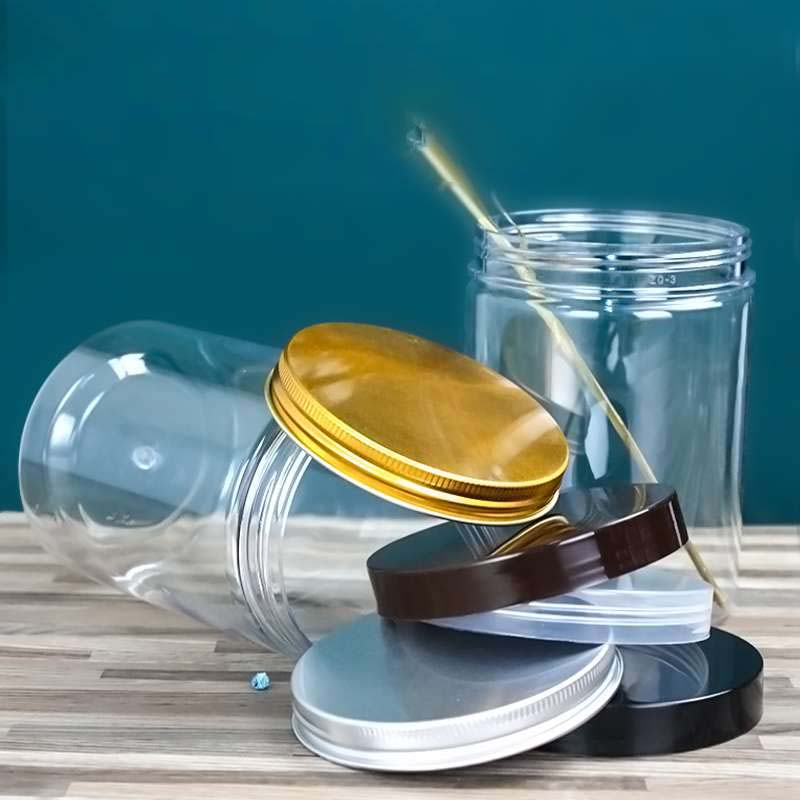 Food grade clear pet plastic cookie jar wholesale