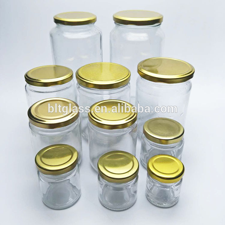 Food grade clear round glass jar jam jar 30ml-1000ml wholesale
