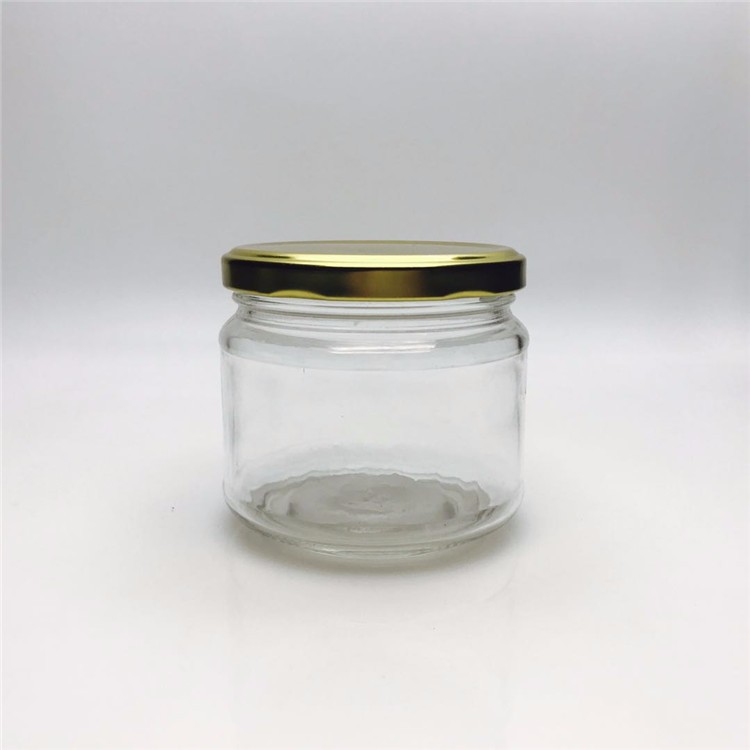 Food grade clear wide mouth glass jar jam 250ml wholesale