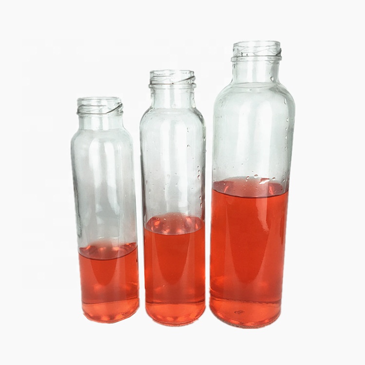Food grade cold drink juice glass beverage bottle 250ml 300ml 500ml with sealed lid