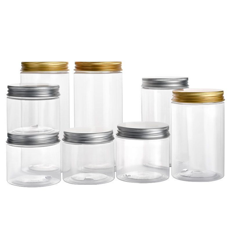 Food grade cosmetic container 4oz 120ml clear PET plastic cream jar with screw plastic lid