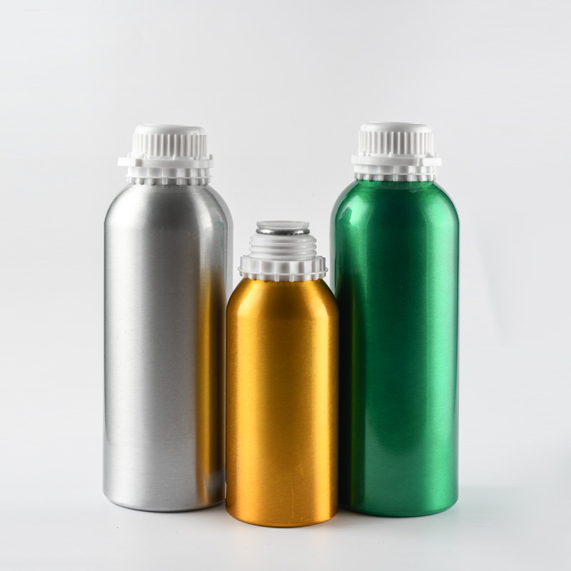 Food grade essence oil packaging 50ml 100ml 120ml 150ml 250ml 500ml 1000ml aluminum bottle tamper seal