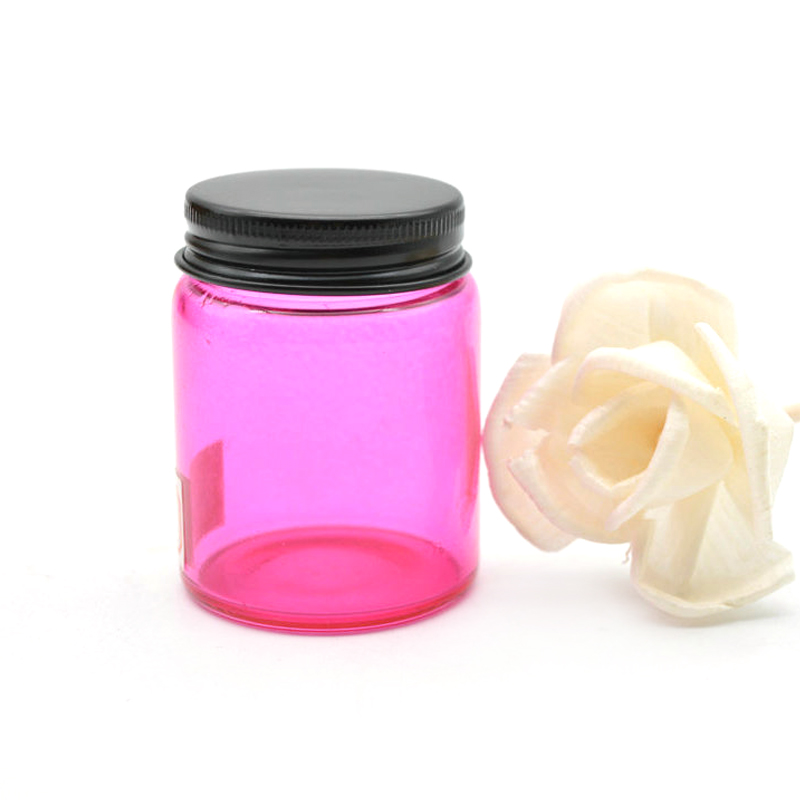 Food grade glass jar with aluminium screw cap lid for wholesale