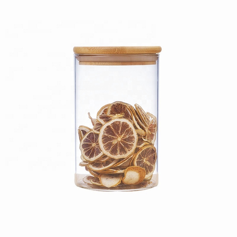 Food grade kitchen jars storage kitchen storage bottles jars with wooden top