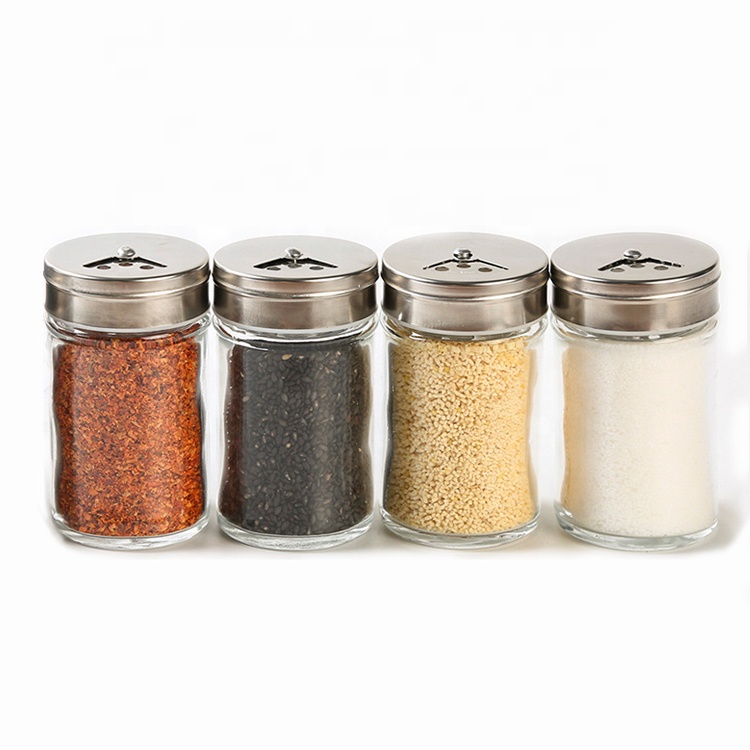 Food grade mini 4oz glass spice jars spice bottle with lid