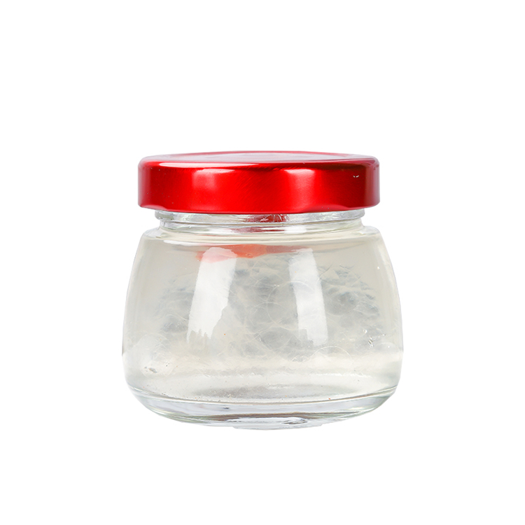 Food grade new products 50ml 75ml 120ml 150ml clear glass jar with metal lid for bird's nest honey jam