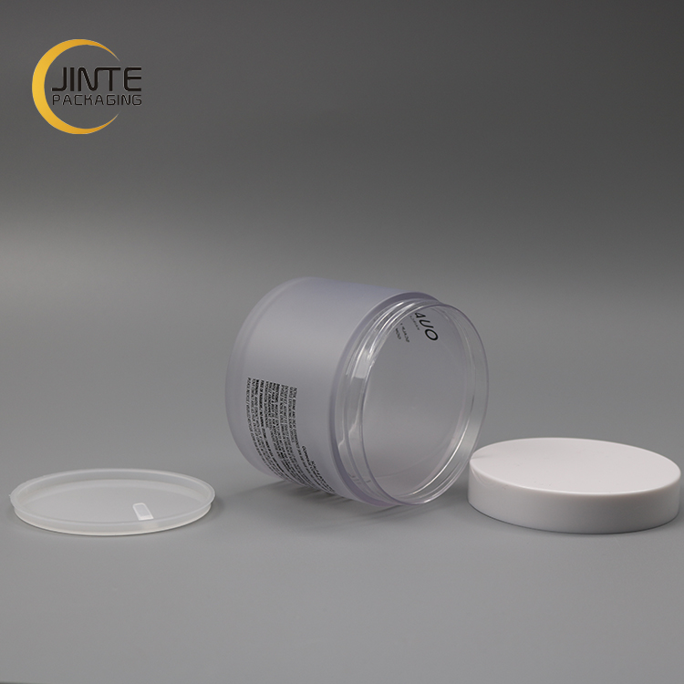 Food grade recyclable matte effect transparent cosmetic container with white lid 5g 10g 20g cosmetic sample sack packaging