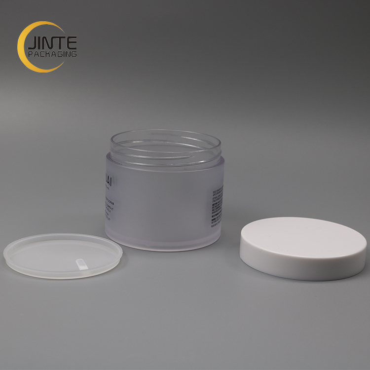 Food grade recyclable matte effect transparent cosmetic container with white lid 5g 10g 20g cosmetic sample sack packaging