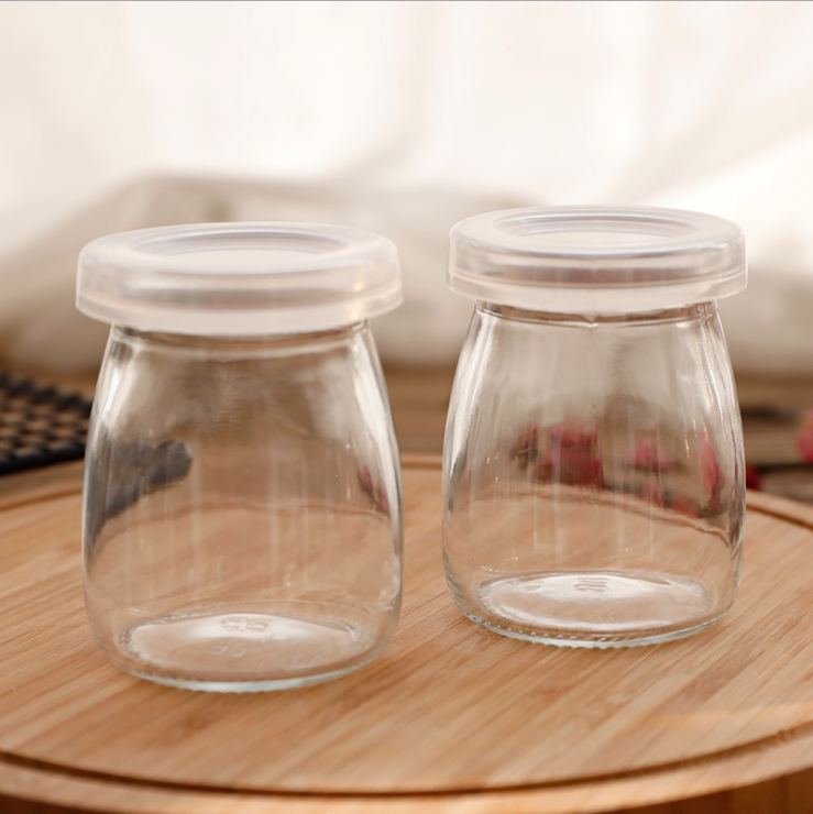 Food grade round small pudding glass jar 50ml 100ml 150ml 200ml