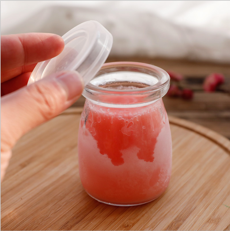 Food grade round small pudding glass jar 50ml 100ml 150ml 200ml