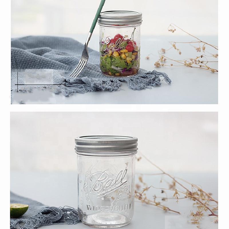 Food grade safety measuring cups plastic lids mason jar black with Gold Tinplate Lid