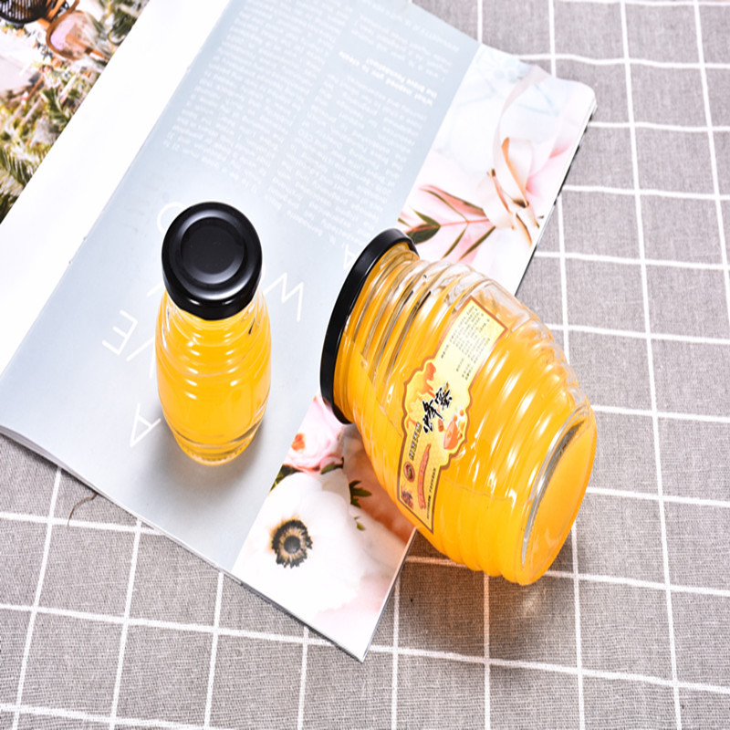 Food grade stotage honey bottle glass 250ml honey bottle glass jar storage