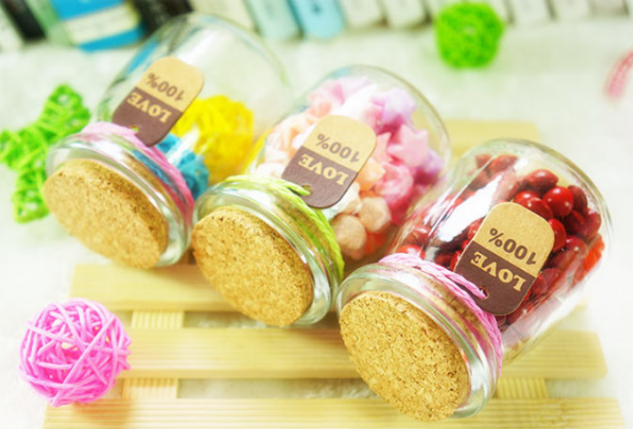 Food safe Fancy clear 100ml 150ml Pudding Glass Mini Milk Bottle with cork lid pudding yogurt candy jars