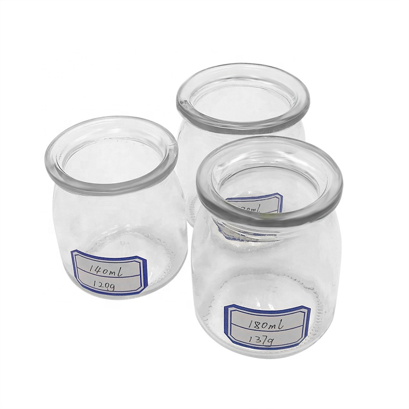 Food safe Fancy clear 150ml Pudding Glass Mini Milk Bottle with Cork or Cap