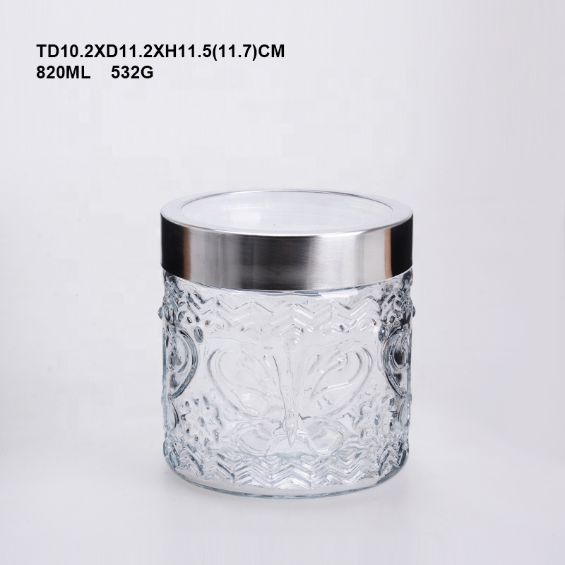 Food safe glass storage jars bottles with window lid