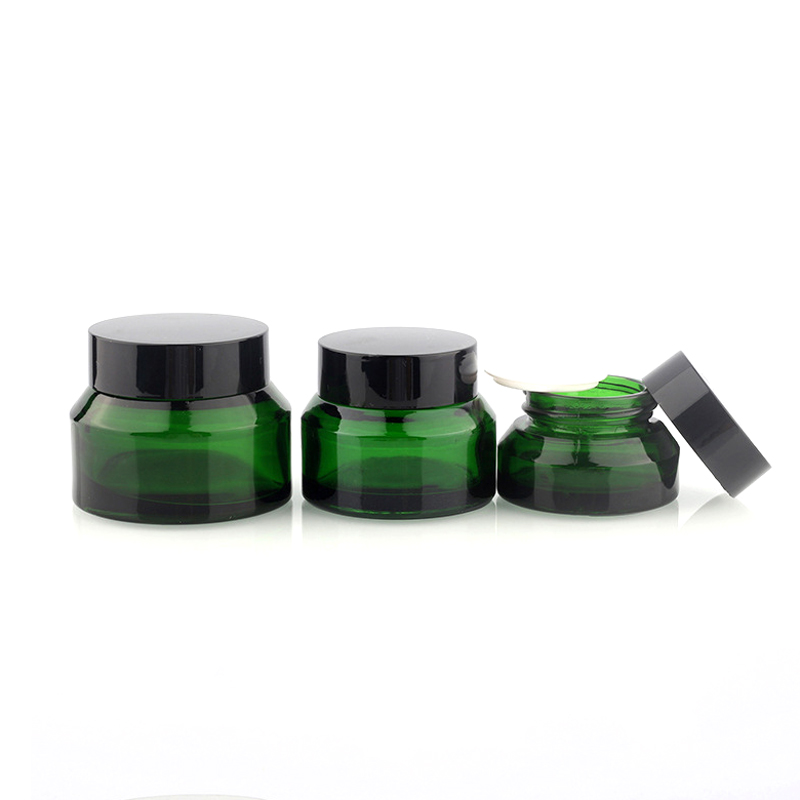 Food safety luxury cosmetic oval cobalt blue amber glass cream jars