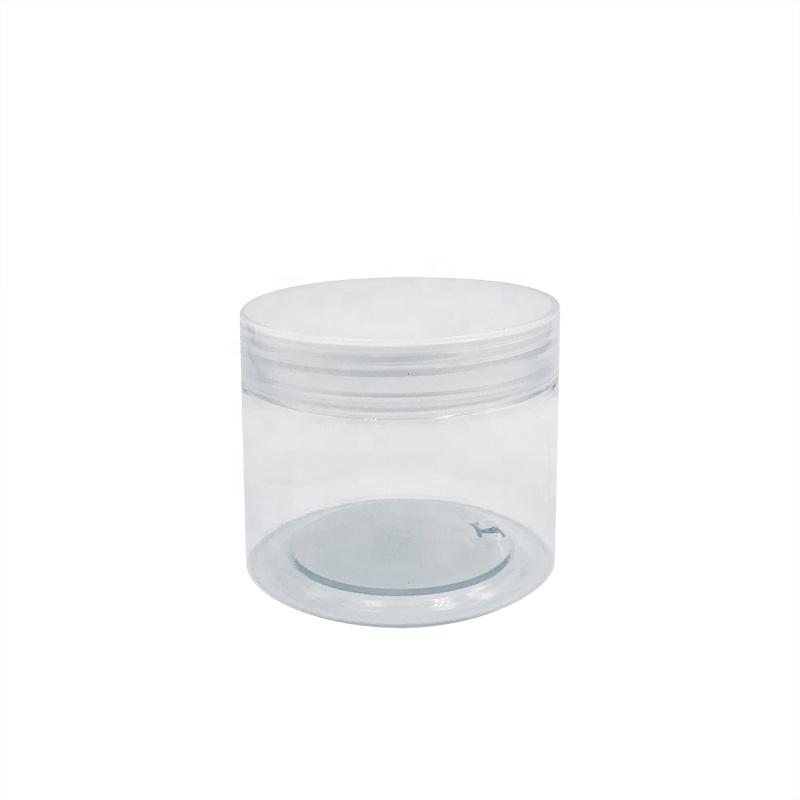 Food storage container empty round 30g 50g 100g 120ml 150g 200g 250g transparent clear PET plastic jars with black lid
