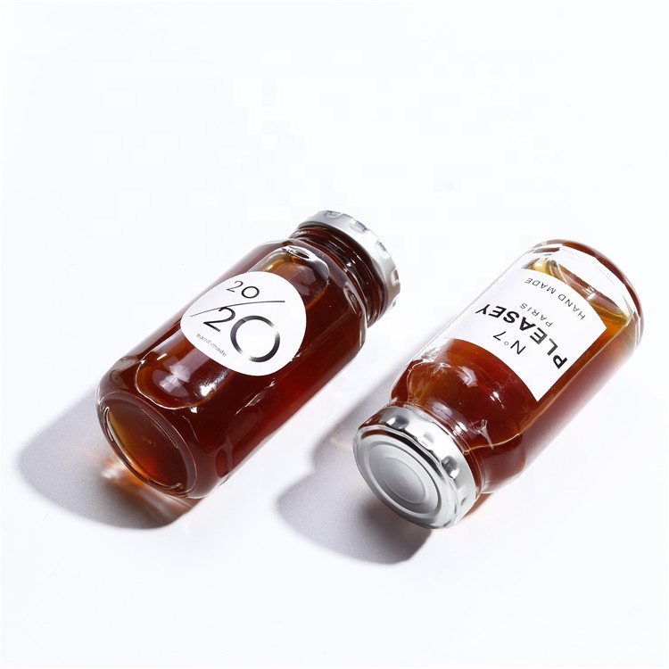 Food storage glass jar round screw cap glass jar glass container with metal lid
