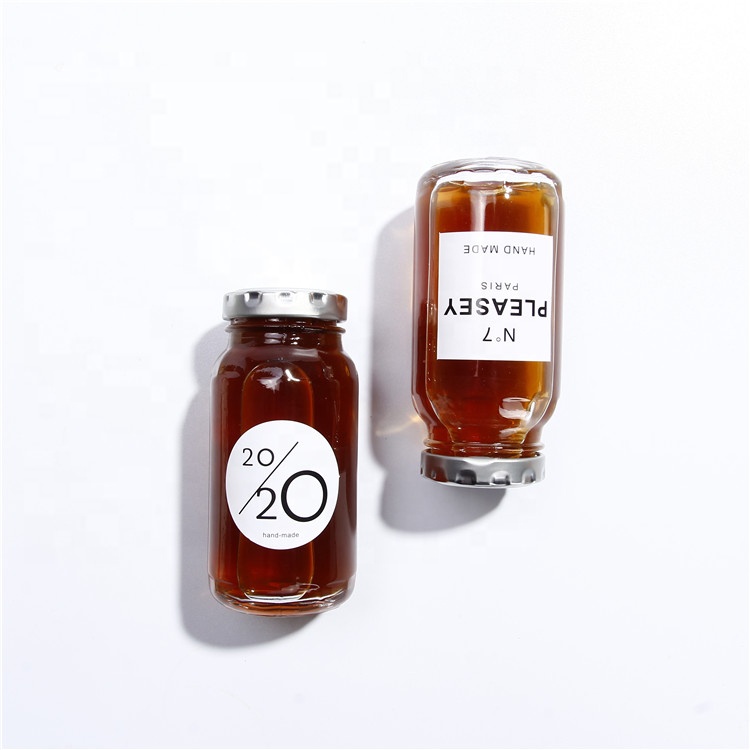 Food storage glass jar round screw cap glass jar glass container with metal lid