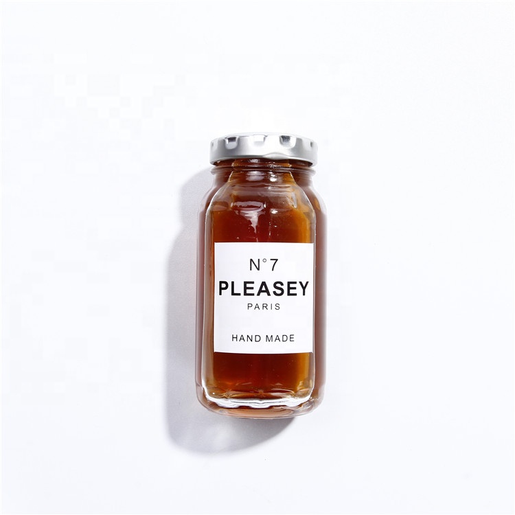 Food storage glass jar round screw cap glass jar glass container with metal lid