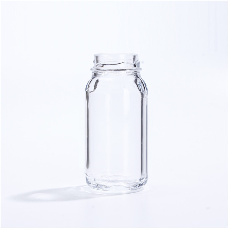 Food storage glass jar round screw cap glass jar glass container with metal lid