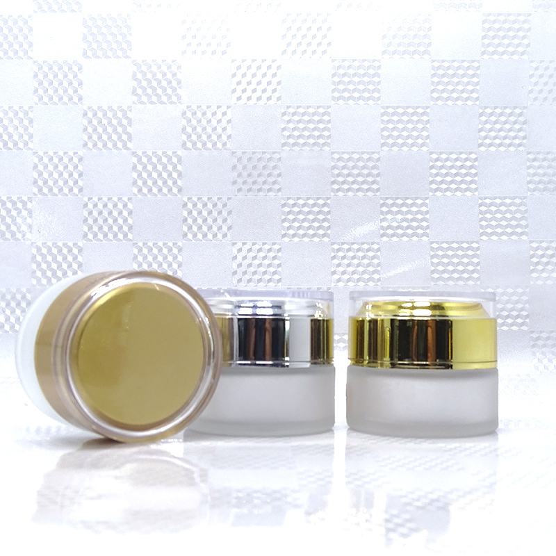 For Whiting Cream Cosmetic Face Cream Jars Hot Sale Matte Frosted Glass Skin Care Cream Aluminum