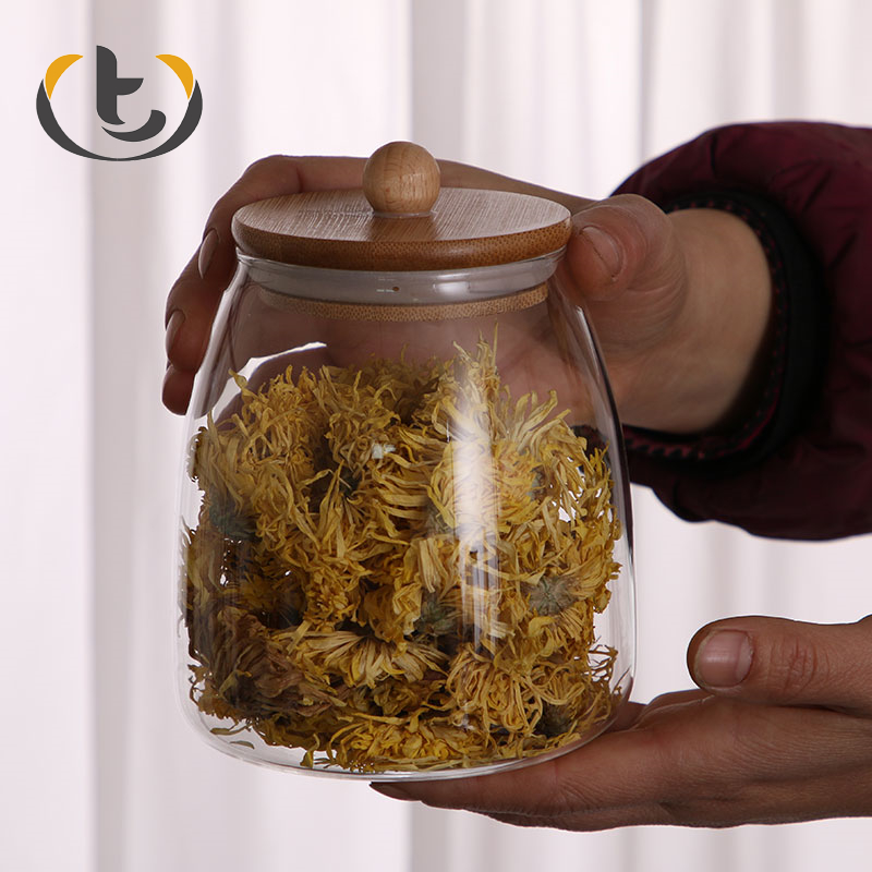For your selection glass biscuit jar borosilicate with cork lid glass jar production line