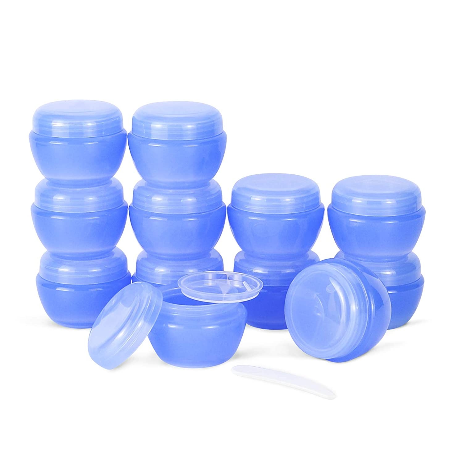Foshan Manufacturer 1 Oz  Mini Plastic Jars with Lids and Inner Liners Blue Jar