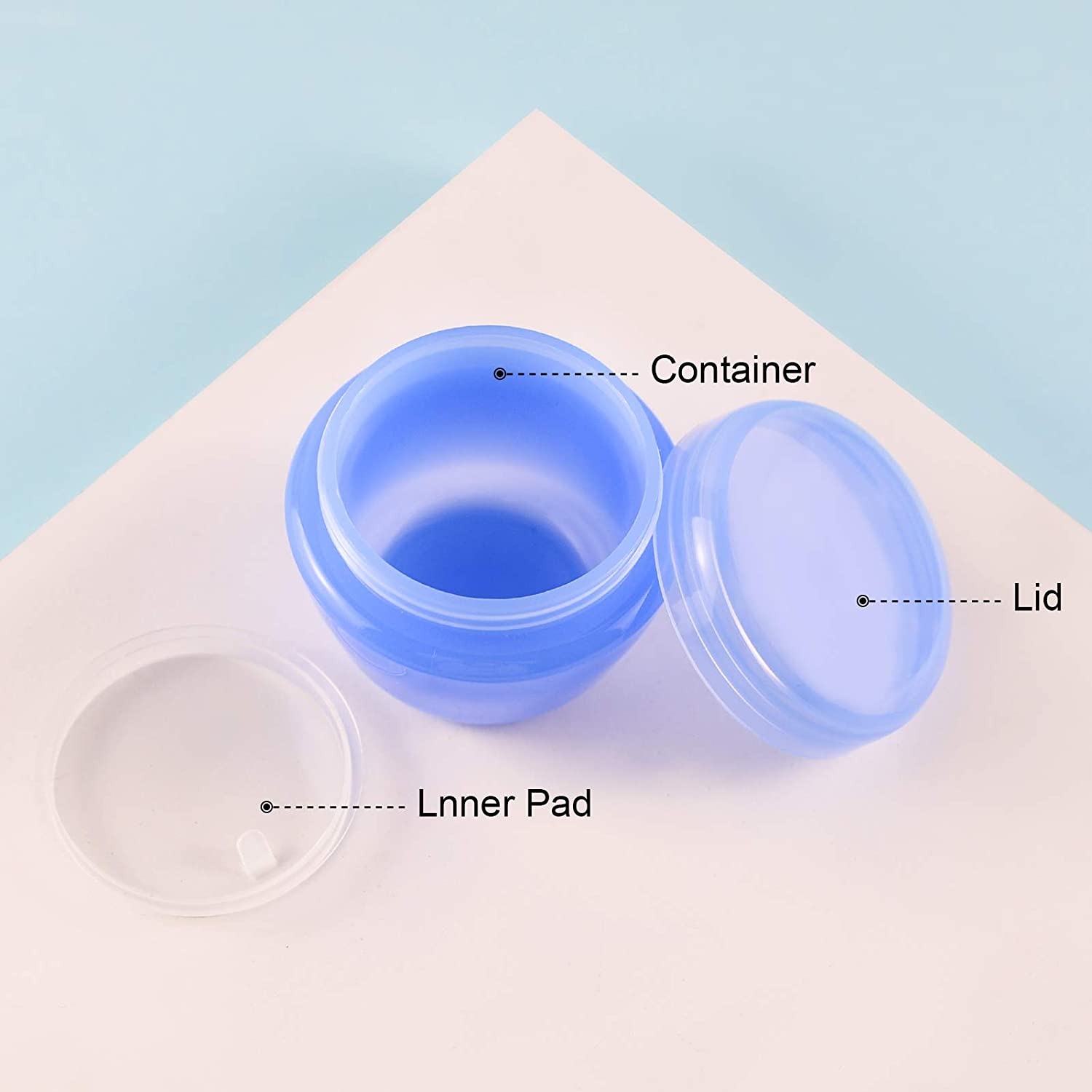 Foshan Manufacturer 1 Oz Mini Plastic Jars with Lids and Inner Liners Blue Jar