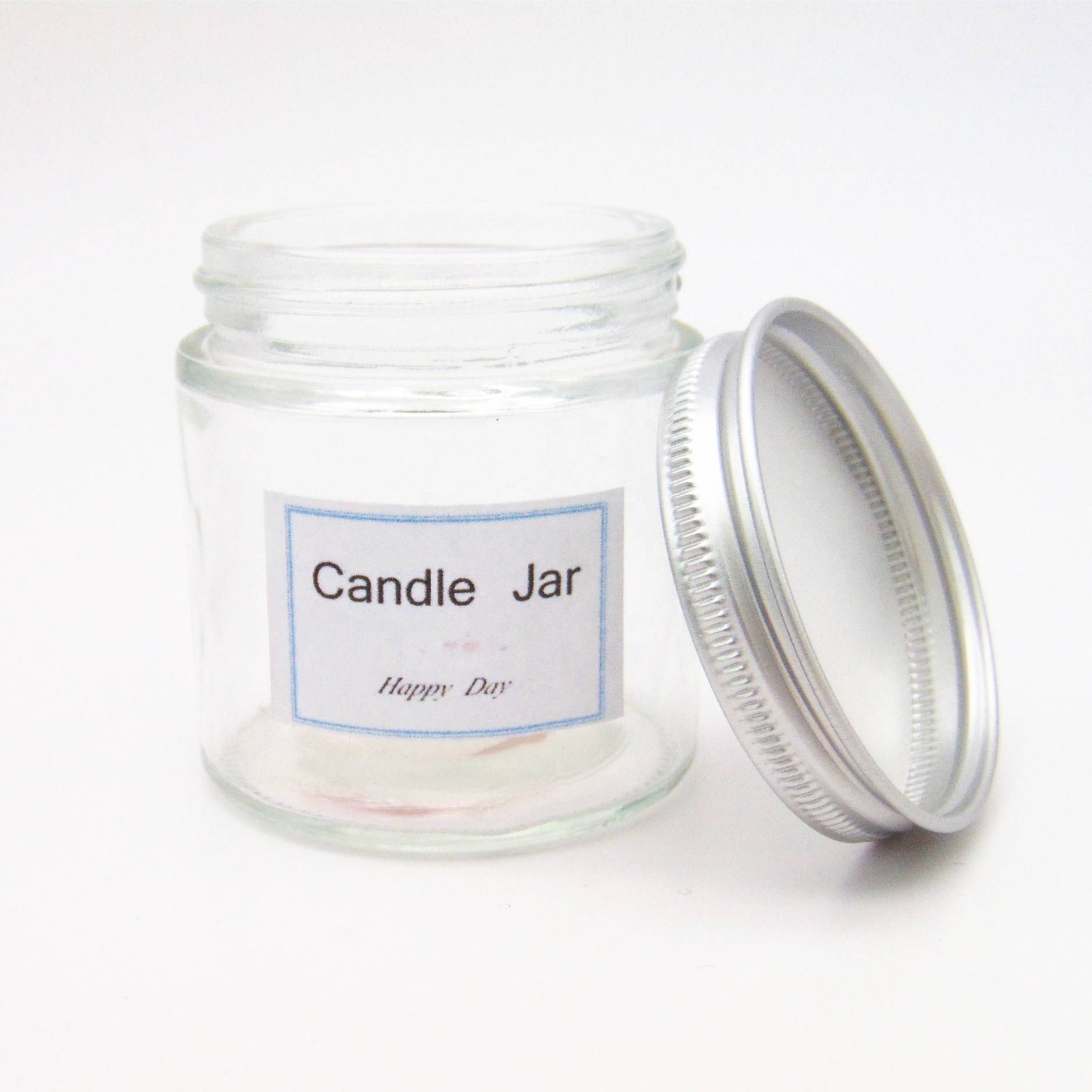 Foundation 120ml 4OZ Clear Empty Candle Containers Glass Jar With Lids