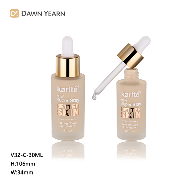 Foundation Face oil skin care bottles 1oz glass hair oil dropper bottle with dropper Private label