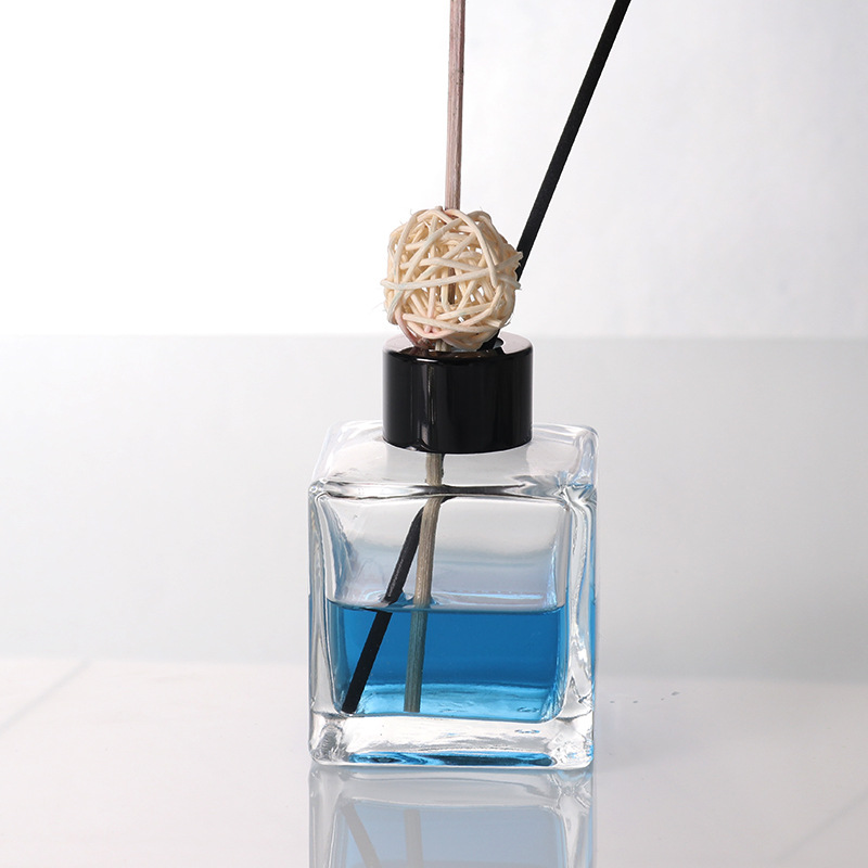 Fragrance Glass Diffuser Bottles with Lid Cover Essential Incense Oil Air Freshener for Bathroom (Not Included Diffuser Sticks)