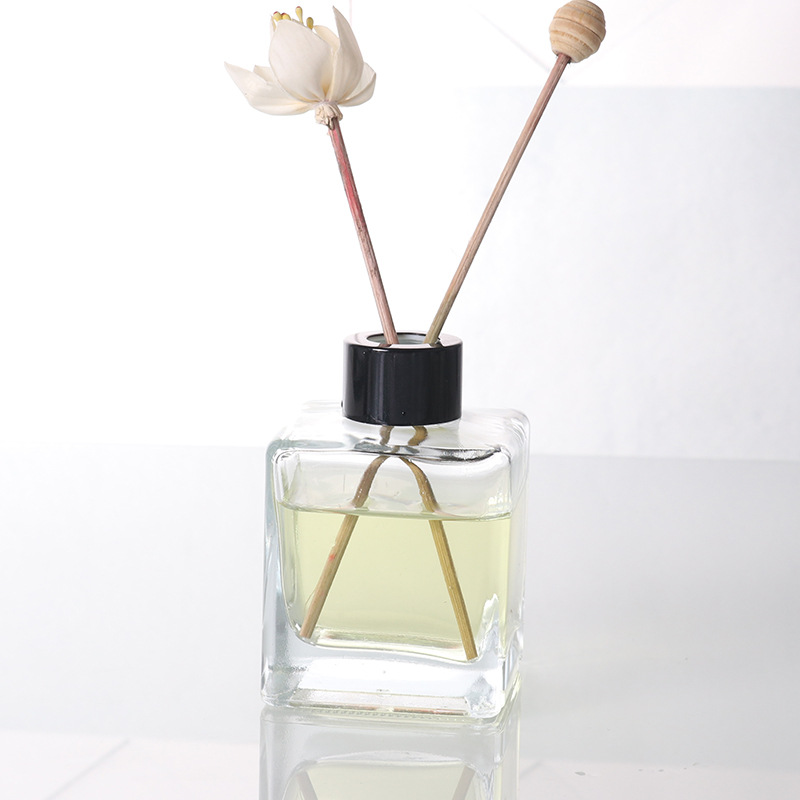 Fragrance Glass Diffuser Bottles with Lid Cover Essential Incense Oil Air Freshener for Bathroom (Not Included Diffuser Sticks)
