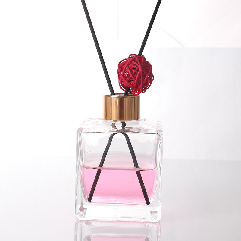 Fragrance Glass Diffuser Bottles with Lid Cover Essential Incense Oil Air Freshener for Bathroom (Not Included Diffuser Sticks)