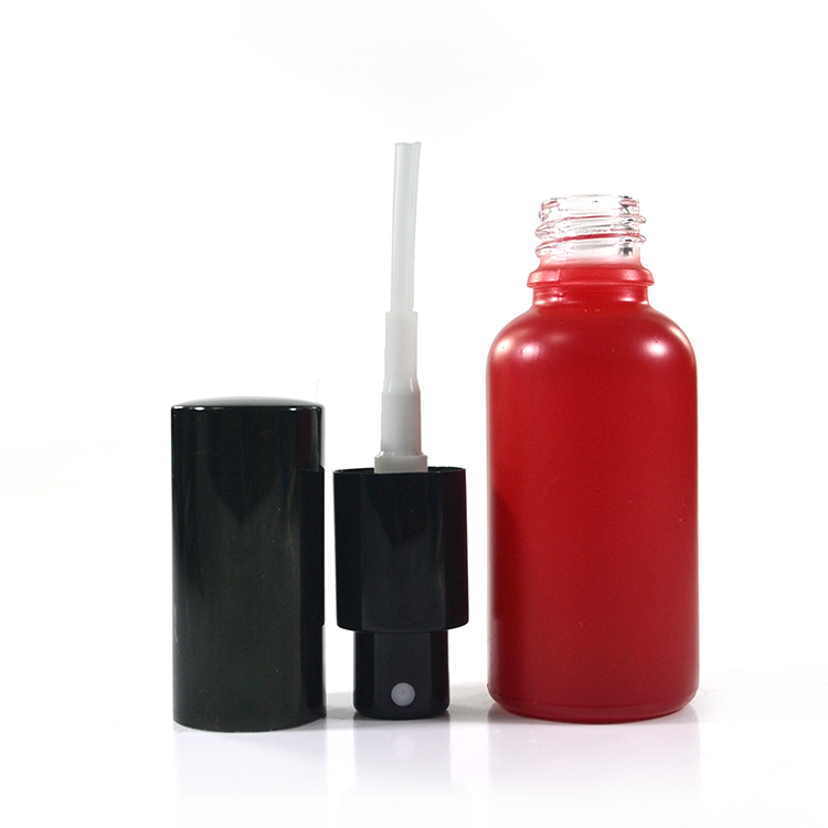 Fragrance oil 10ml 30ml 50ml 60ml 100ml Matte Red Glass Perfume Bottle with Black Perfume Pump Atomizer