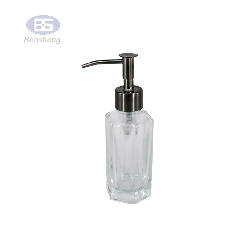 France style amber glass made 250ml hand pump foam soap bottle
