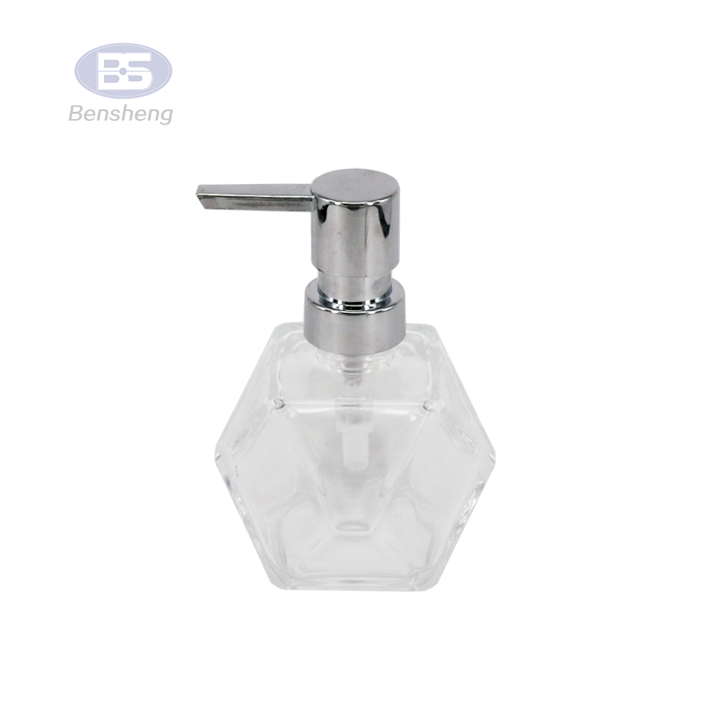 France style amber glass made 250ml hand pump foam soap bottle