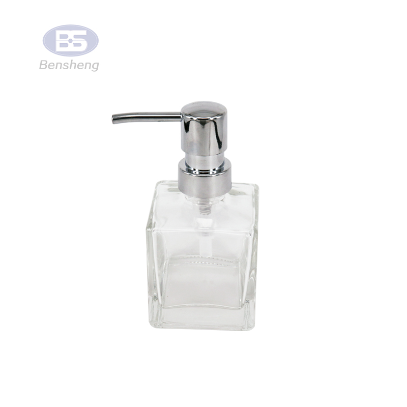 France style amber glass made 250ml hand pump foam soap bottle