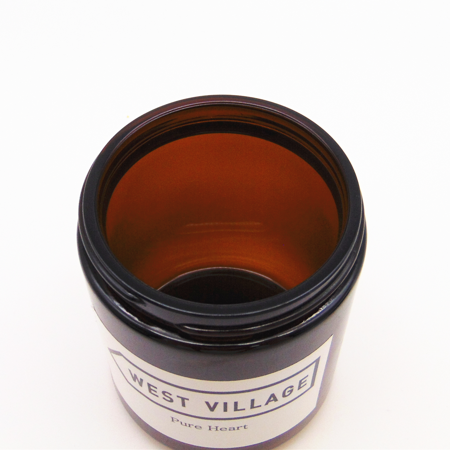 Frascos de vidrio amber glass jar large candle jar with black lid