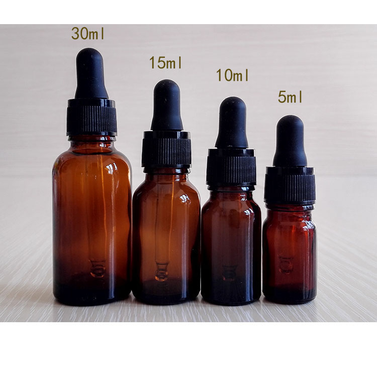 Free Sample 100Ml Empty Amber Round Black Lid Glass Perfume Essential Oil 5Ml 10Ml Sample Bottle
