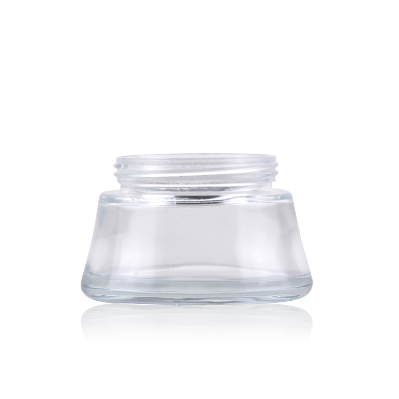 Free Sample 100g Face Cream Jar Clear Bamboo Wood Lid Glass Jar For Skin Care