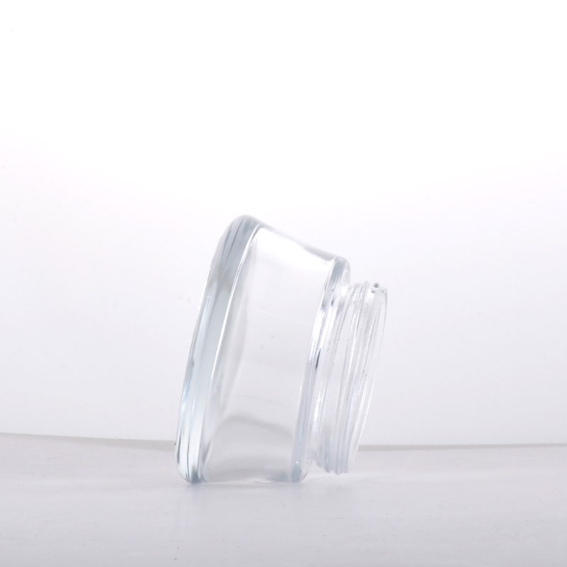 Free Sample 100g Face Cream Jar Clear Bamboo Wood Lid Glass Jar For Skin Care