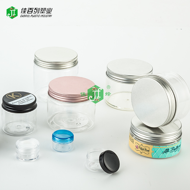 Free Sample 100ml/120ml/150mlClear Empty Cosmetic Cream Package Jar For Hair Fel,Wide Mouthed PET Plastic Jar With Aluminium Cap