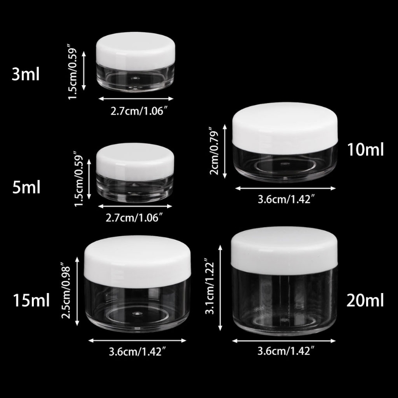 Free Sample 10G 15G 20G Clear plastic cosmetic body cream jar