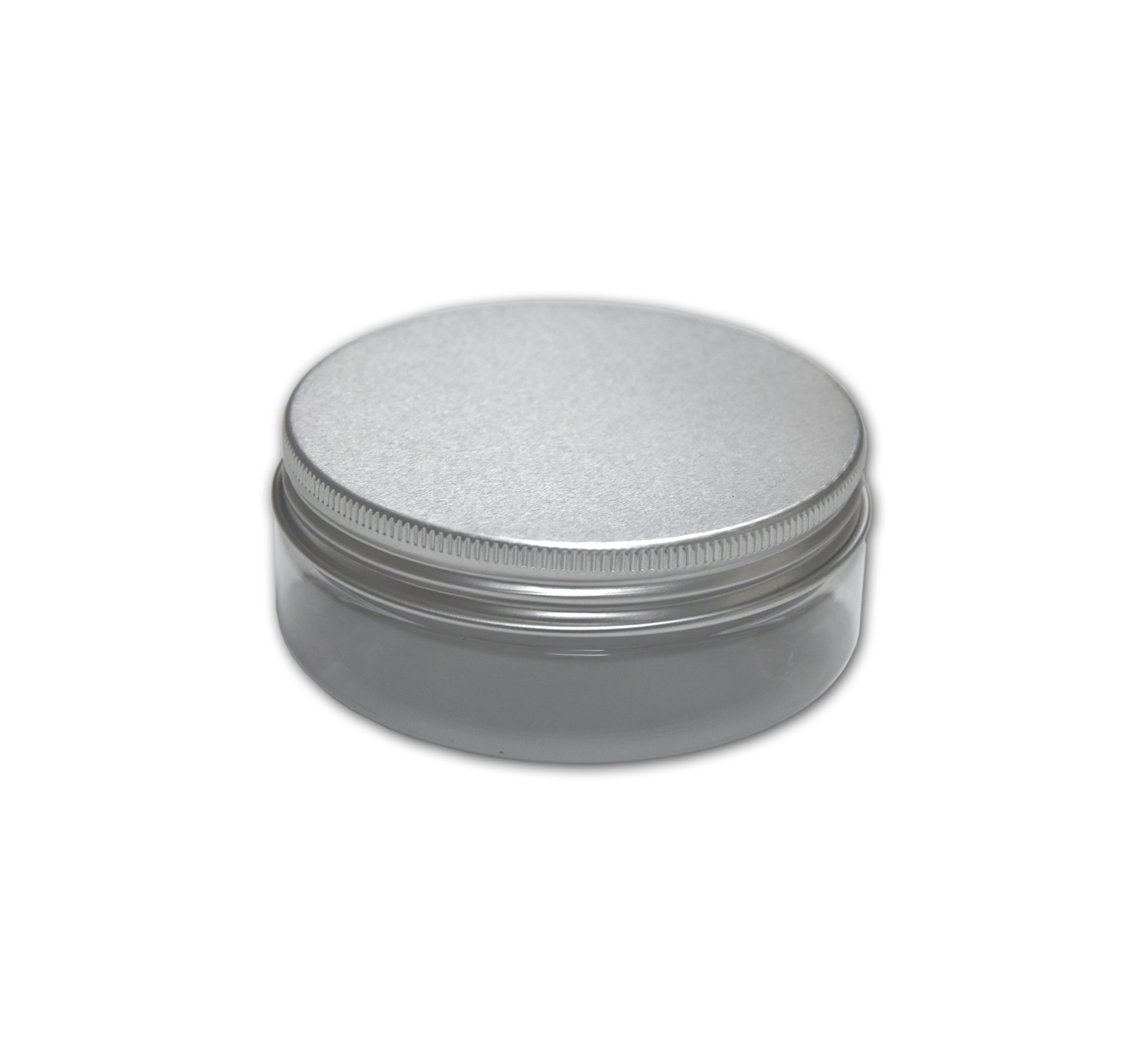 Free Sample 120g Round Clear PET Plastic Cosmetic Jar for Storage with Metal Aluminum Lid