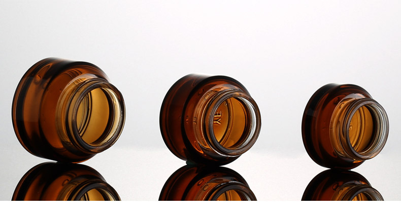 Free Sample 15G 30G 50G Brown Glass Cream Jar Cosmetic Container Bottle Amber Cream Jar