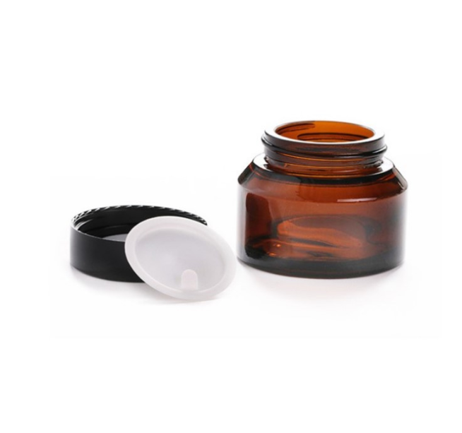 Free Sample 15G 30G 50G Brown Glass Cream Jar Cosmetic Container Bottle Amber Cream Jar