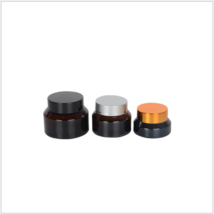 Free Sample 15G 30G 50G Brown Glass Cream Jar Cosmetic Container Bottle Amber Cream Jar