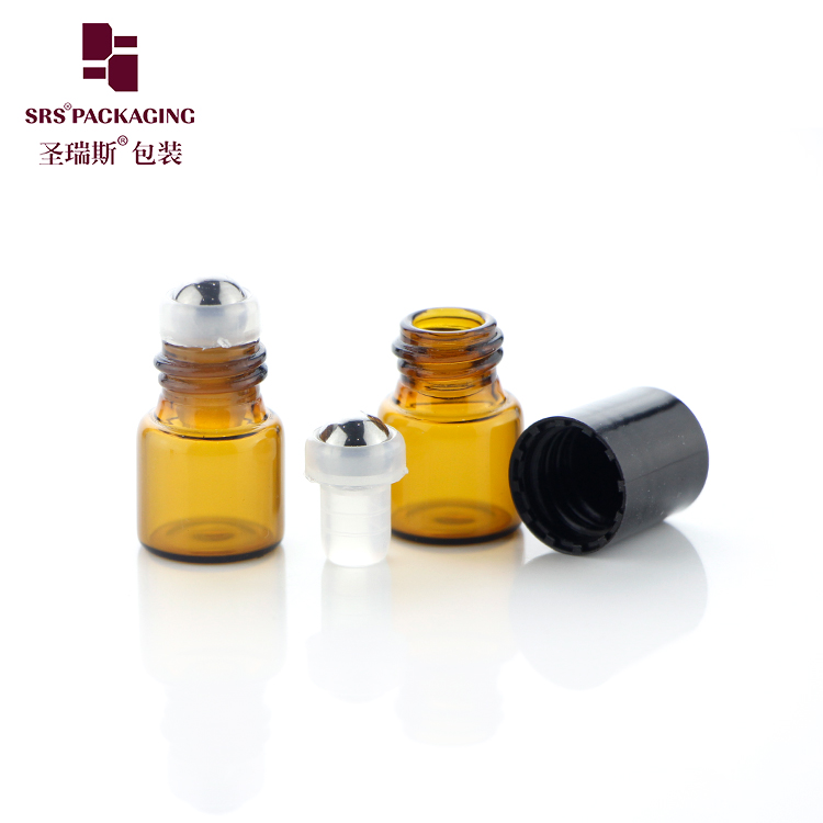 Free Sample 1ml Amber Glass Roller Bottle for Essential Oil Clear Vials Ready To Ship