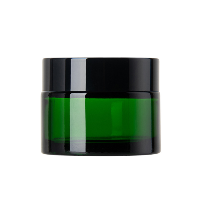 Free Sample 20g 30g 50g Green Cream Glass Jar High Quality Emulsion Jar Essence Cream Jar